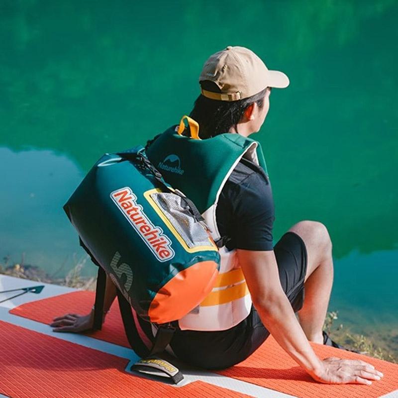 Waterproof Rafting Bag Dry Wet Separate Shoulder Pack For Outdoor Swimming 10L Green - 25L Yellow 5