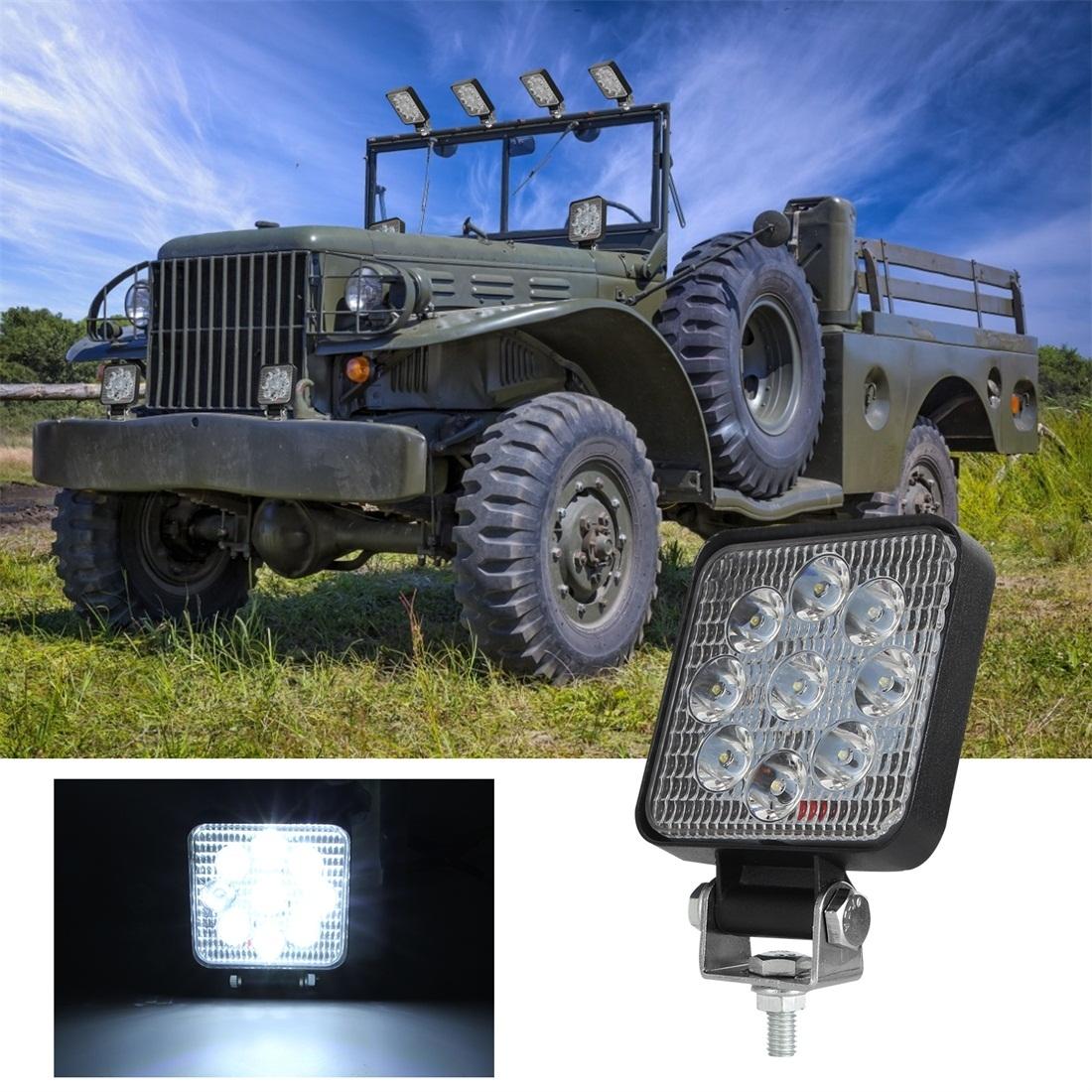 6.3W 10 - 30V Dc 6000K 3 Inch 9 Leds Square Offroad Truck Car Driving Light Work Light Spotlight Fog Light 3