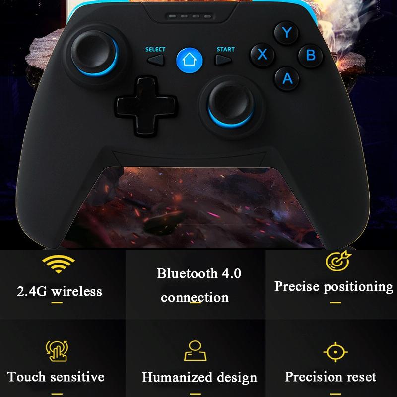 Wireless Game Controller for Android / Ios / Pc / Ps3 with Bluetooth & 2.4ghz Includes Handle Bracket and Receiver - Blue 4