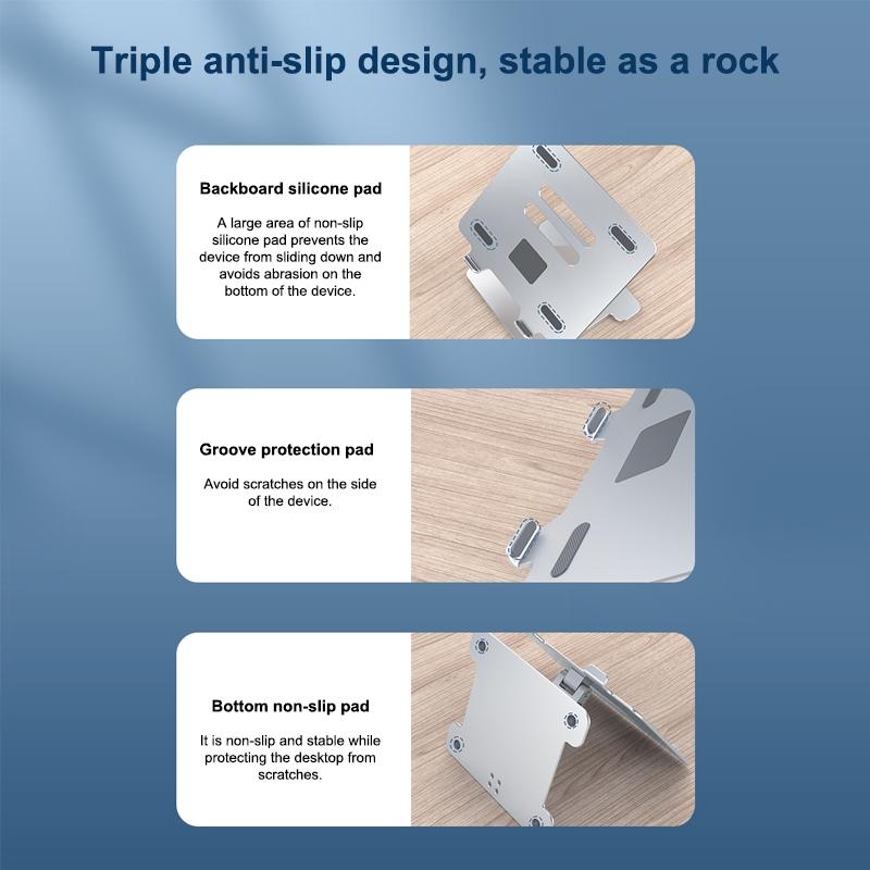 Adjustable Aluminum Laptop Stand - Multi-functional & Foldable 4