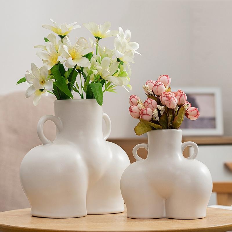 Small Matte Gray Ceramic Vase for Home Decor and Dried Flower Arrangements 8