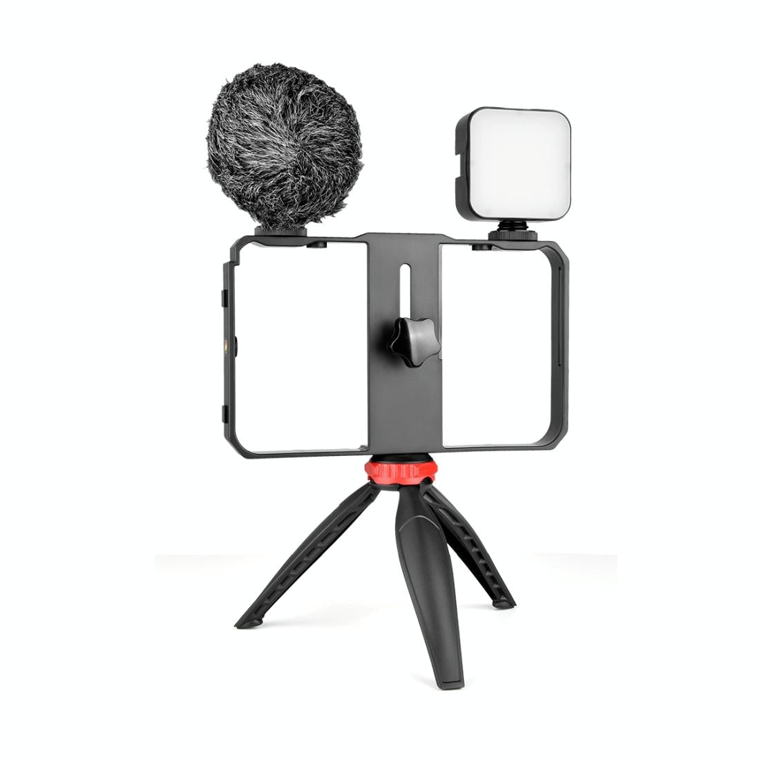 Vlogging Video Rig With Led Light Mic & Tripod 3