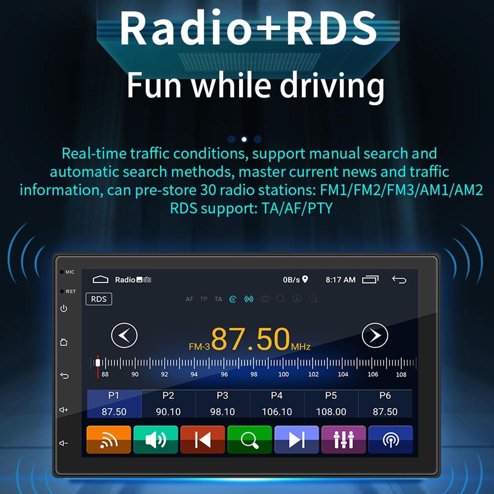 7 Inch Ips Car Android Player Gps Navigation Bluetooth Fm Wifi Steering Wheel Control 7