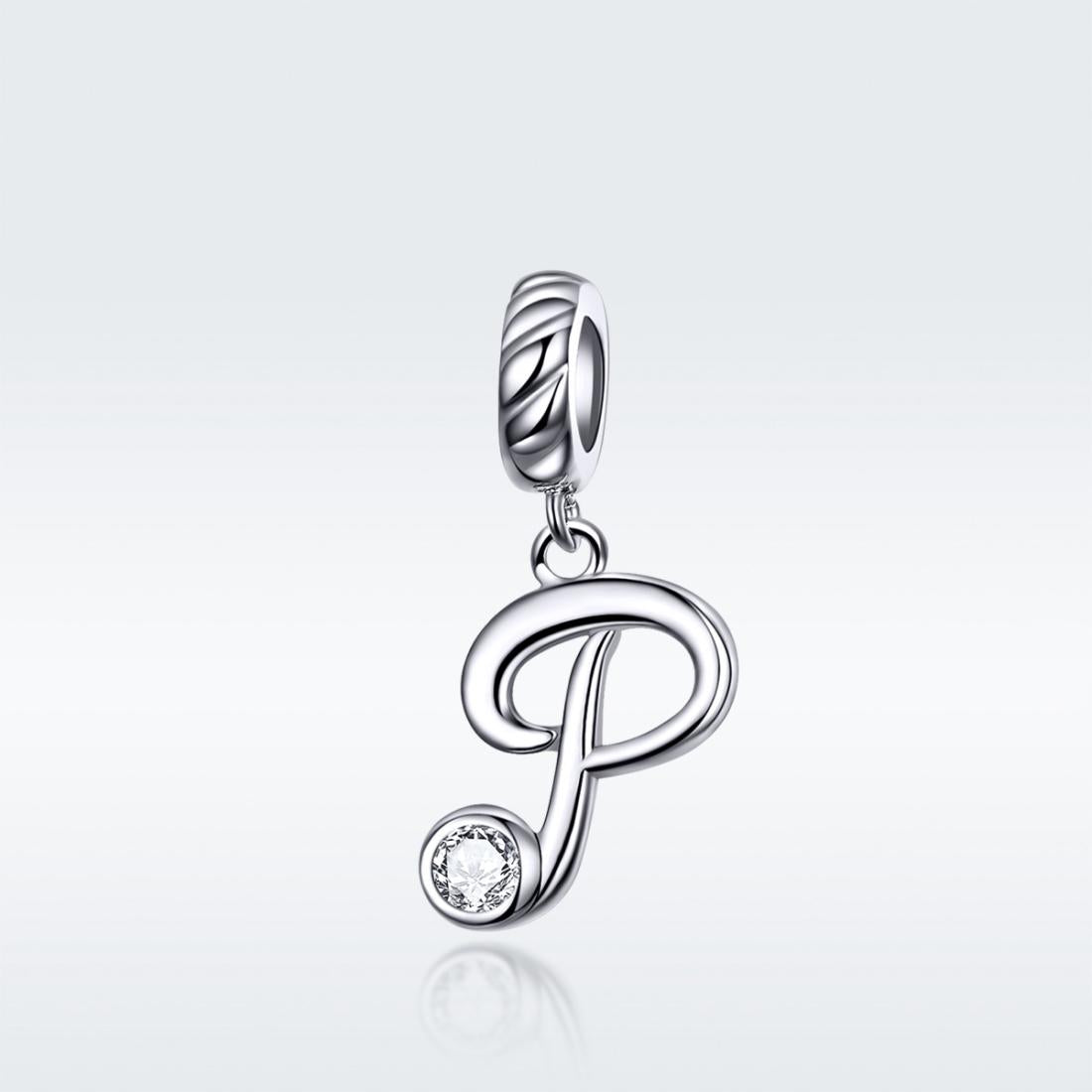 925 Sterling Silver Personalized Letter Pendant For Diy Bracelets & Necklaces Style - P 3