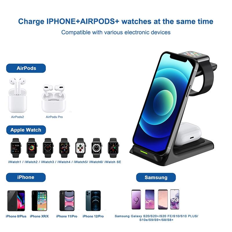 3 In 1 Wireless Charger For Iphone Airpods And Apple Watch 5