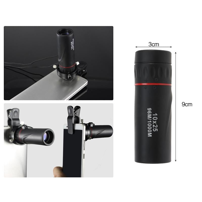 Portable High Definition Dual Focus Monocular Telescope - 10X25 - Professional 11