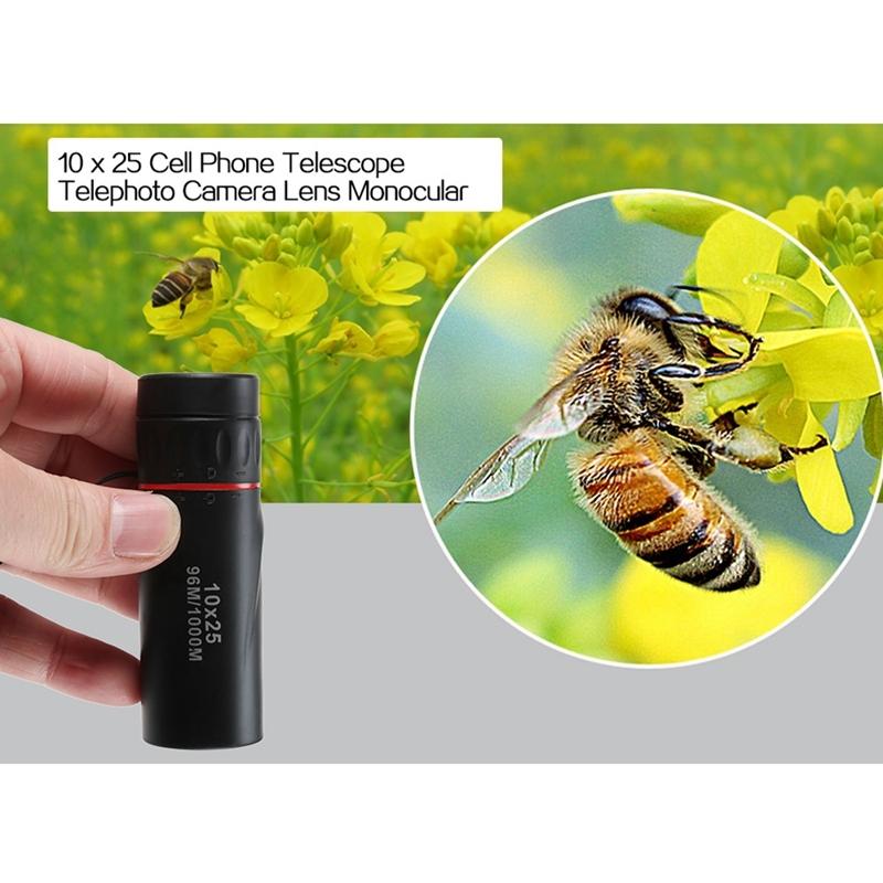 Portable High Definition Dual Focus Monocular Telescope - 10X25 - Professional 12