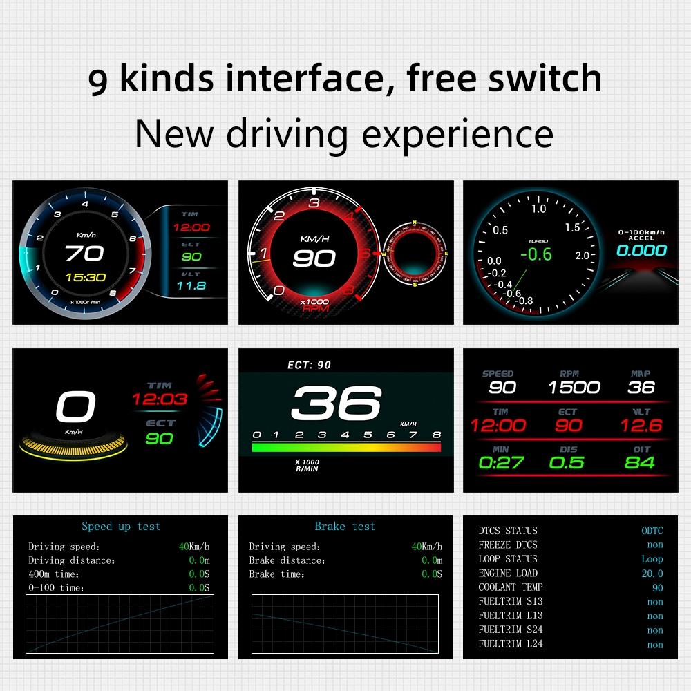 Car Hud Display Speed Water Temp Voltag 4