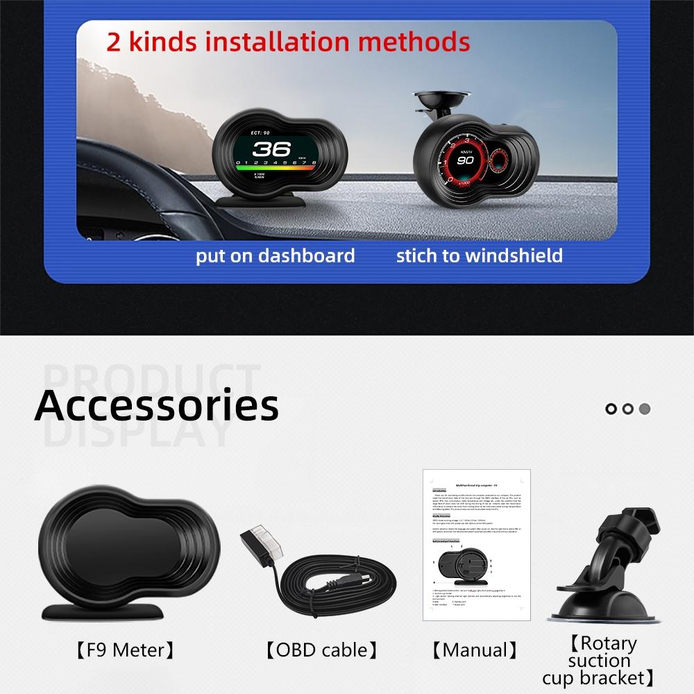 Car Hud Display Speed Water Temp Voltag 5