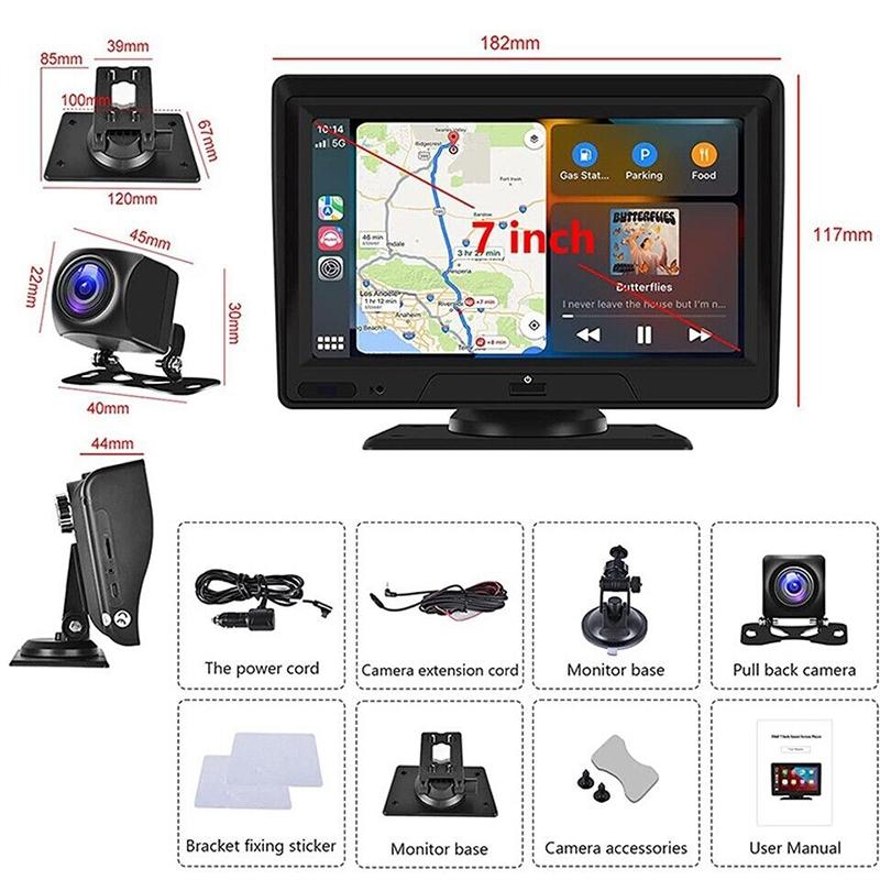 7 Touch Display Car Navigator with Dual-lens Smart Driving Recorder - Portable and Wireless 3