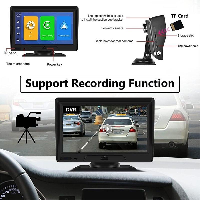 7 Touch Display Car Navigator with Dual-lens Smart Driving Recorder - Portable and Wireless 5