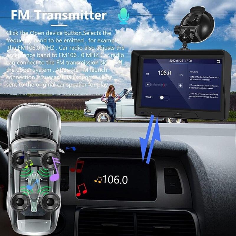 7 Touch Display Car Navigator with Dual-lens Smart Driving Recorder - Portable and Wireless 7
