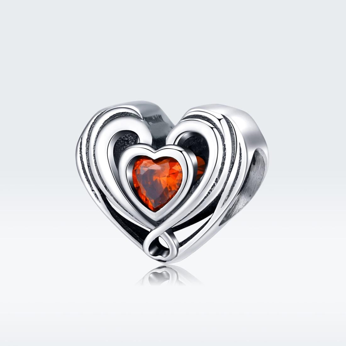 925 Sterling Silver Diy Heart Shaped Beads For Bracelets 3