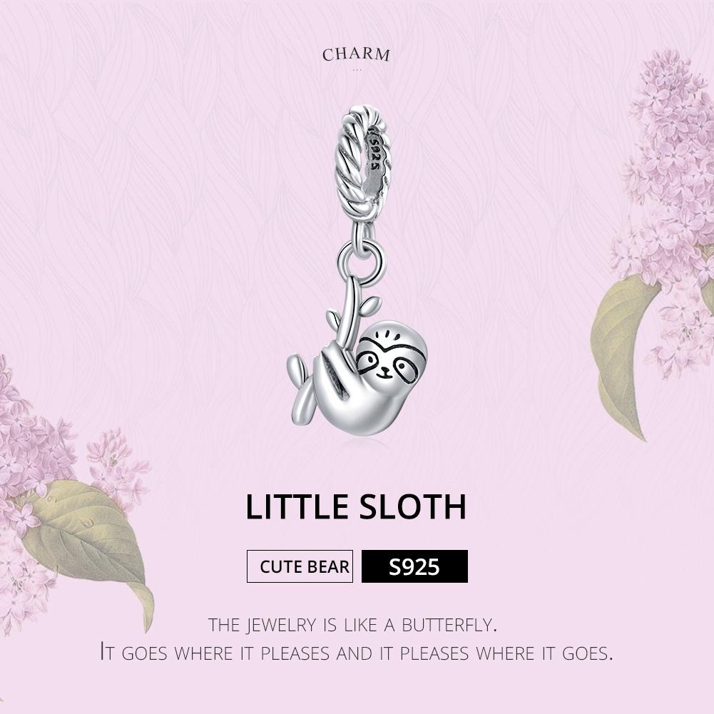 925 Sterling Silver Sloth Pendant For Diy Bracelets & Necklaces 4