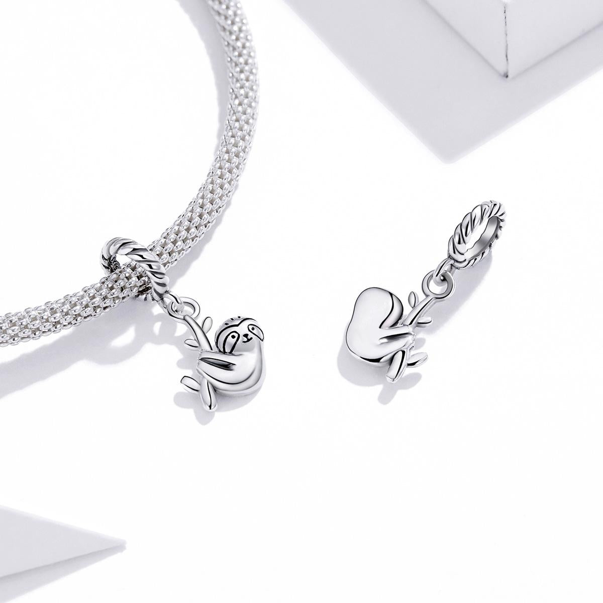 925 Sterling Silver Sloth Pendant For Diy Bracelets & Necklaces 7