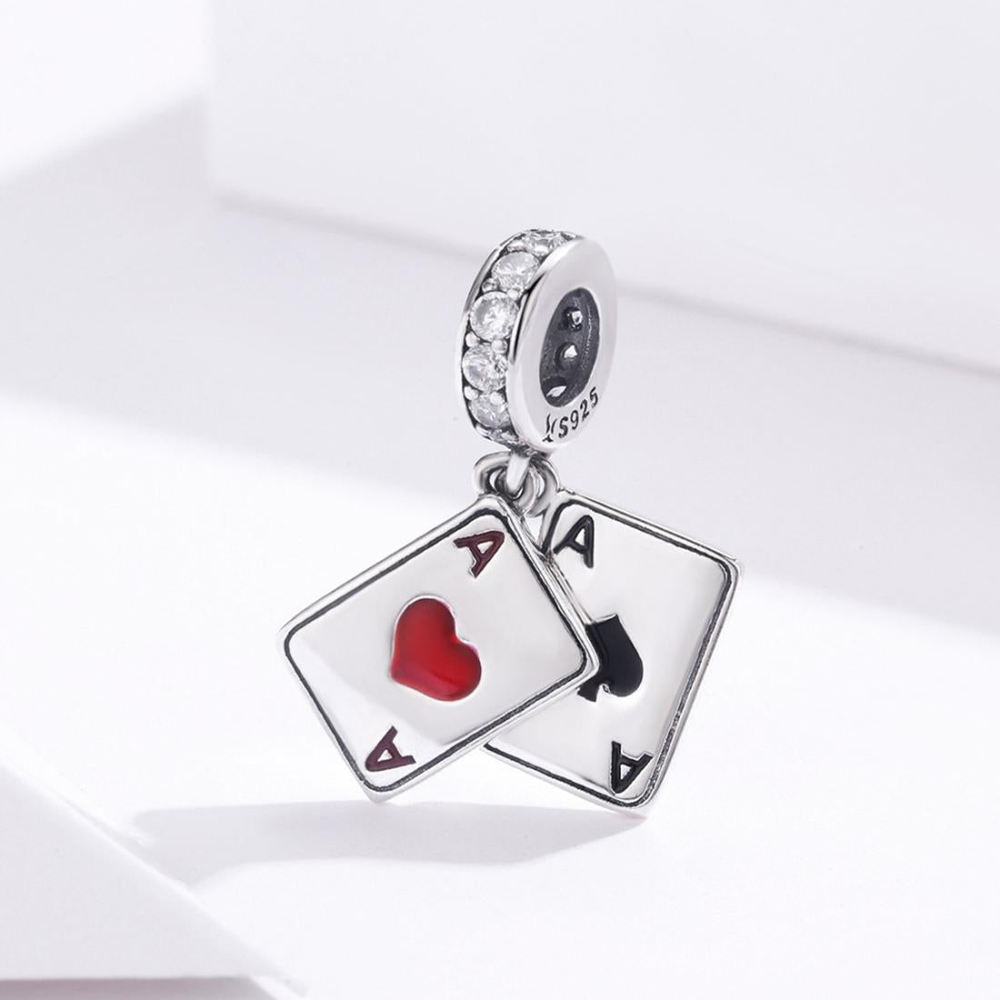 925 Sterling Silver Red Heart Pendant For Diy Bracelet Or Necklace 3