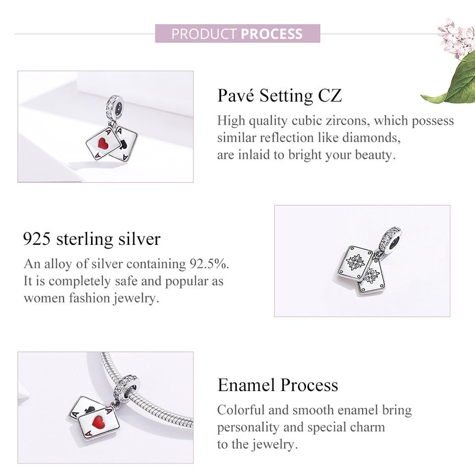 925 Sterling Silver Red Heart Pendant For Diy Bracelet Or Necklace 5