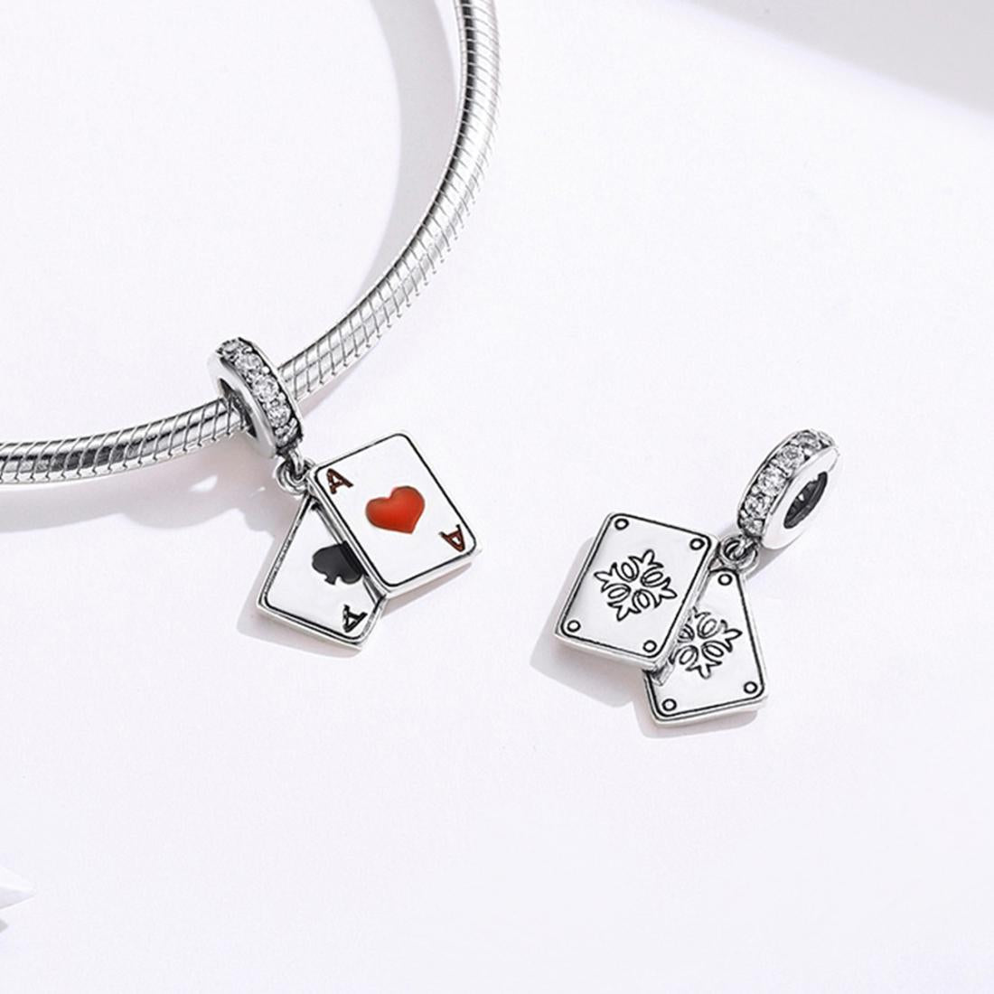 925 Sterling Silver Red Heart Pendant For Diy Bracelet Or Necklace 7