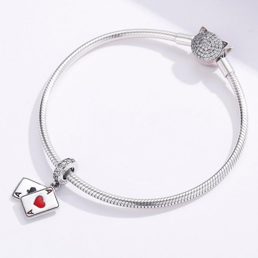 925 Sterling Silver Red Heart Pendant For Diy Bracelet Or Necklace 8
