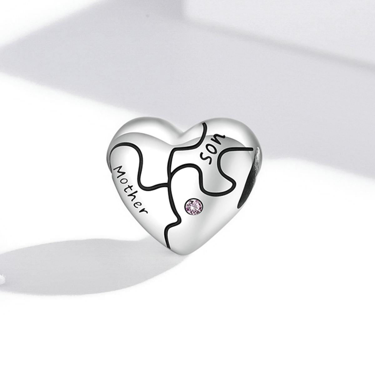 925 Sterling Silver Diy Heart Puzzle Beads For Bracelet / Necklace 3