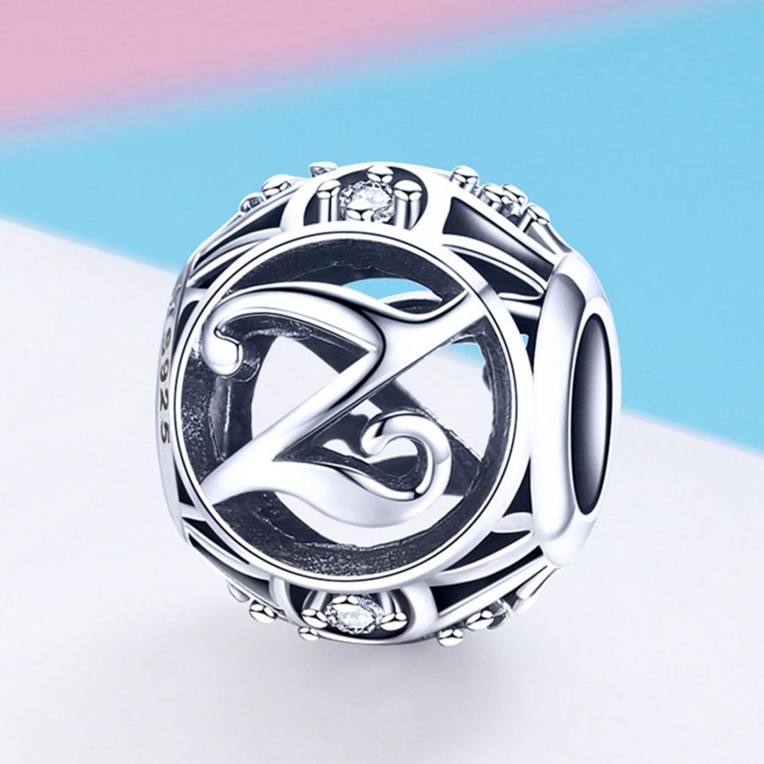925 Sterling Silver 26 English Letter Beads For Diy Bracelets & Necklaces Style - Z 3