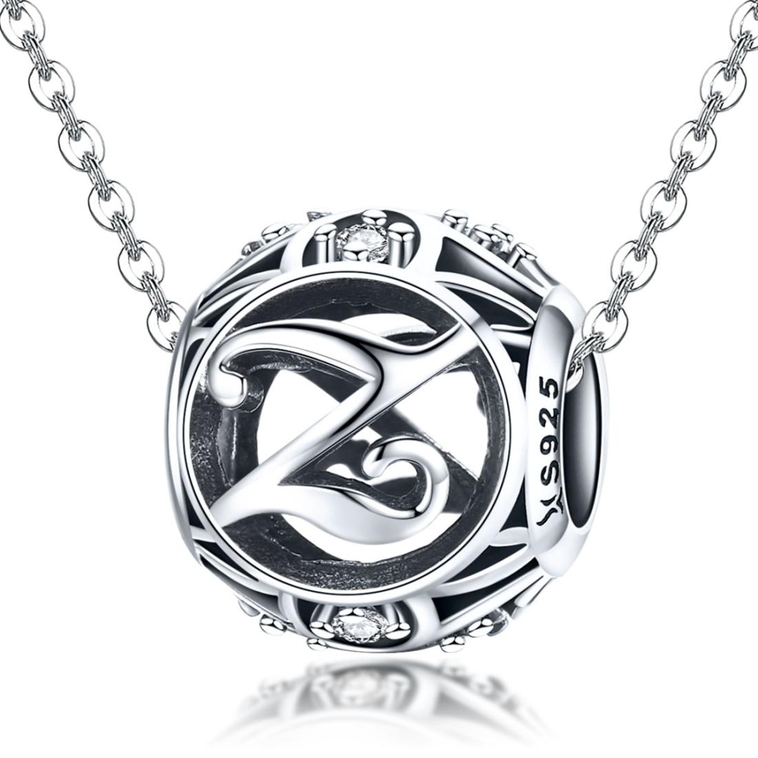 925 Sterling Silver 26 English Letter Beads For Diy Bracelets & Necklaces Style - Z 4
