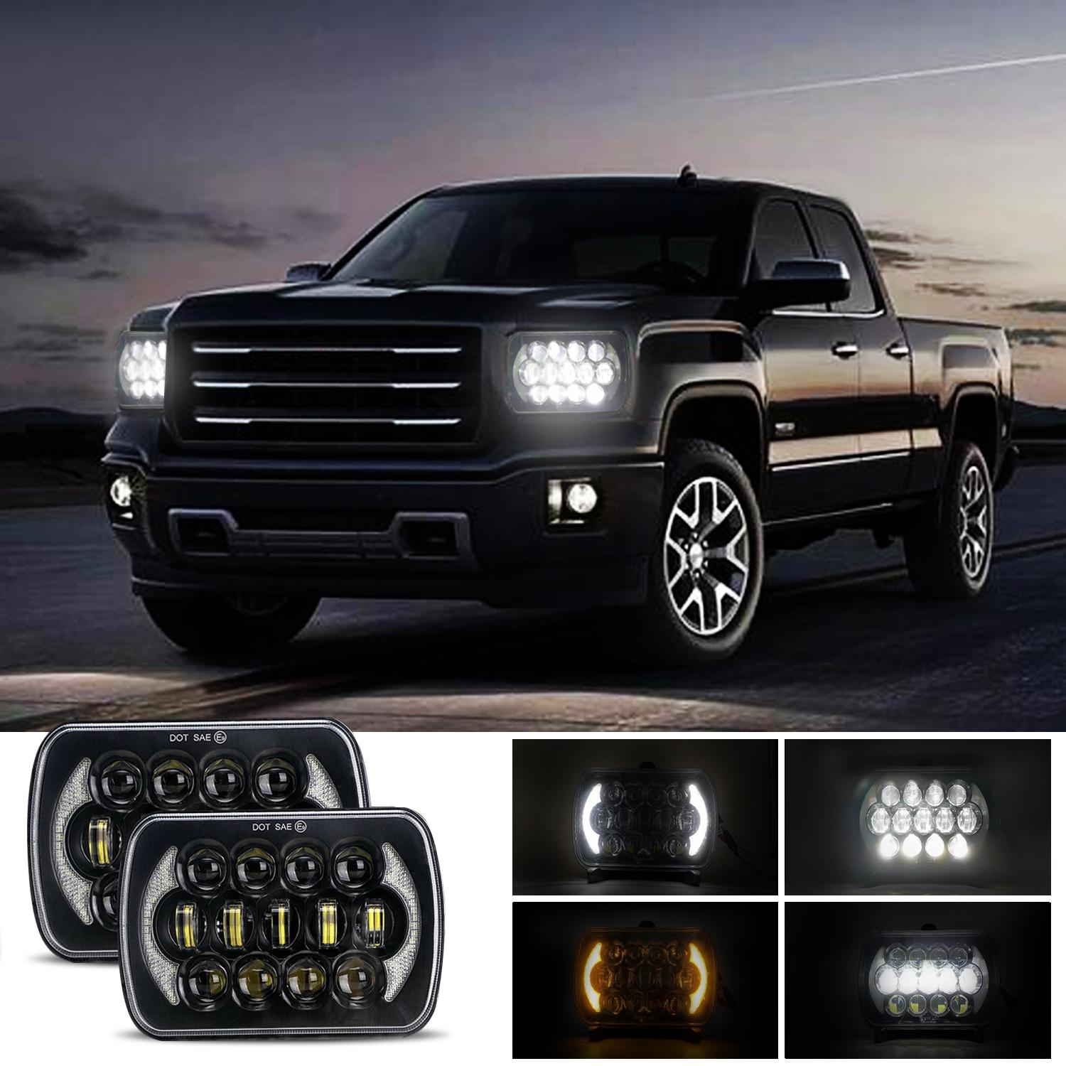 7 Inch 5X7 / 7X6 H4 Dc 9V - 30V 30000Lm 300W 8Leds Car Square Shape Led Headlight Lamps For Jeep Wrangler 4