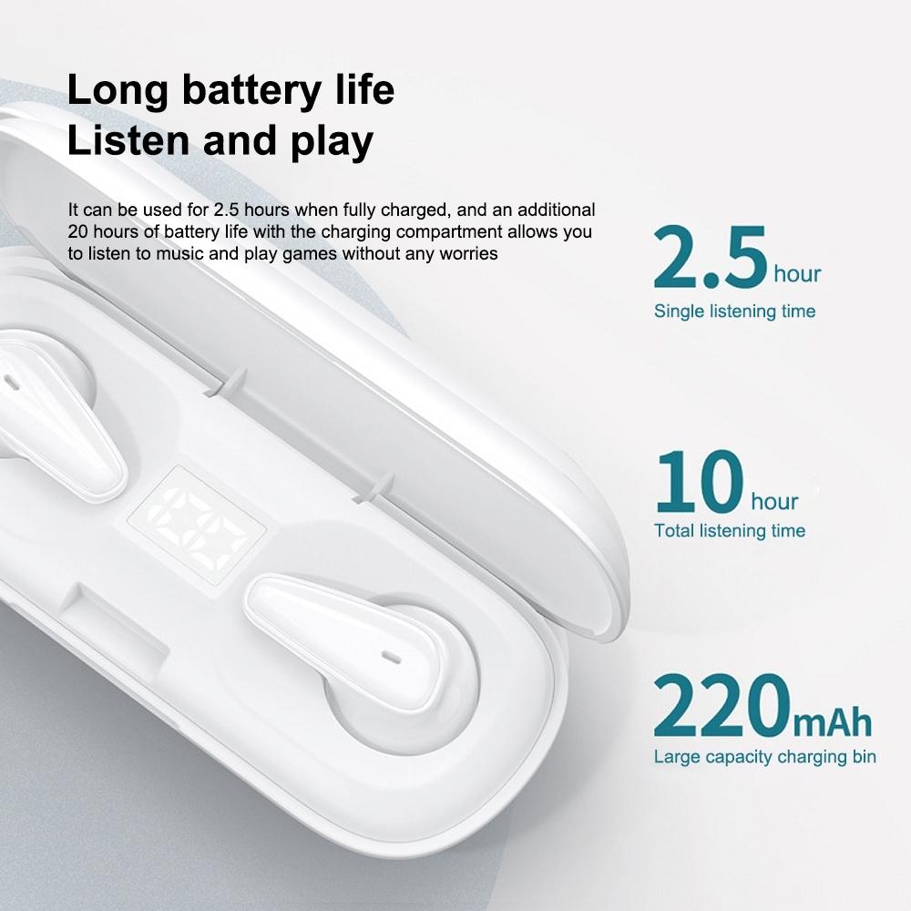 Waterproof Bluetooth 5.0 Earphones with Charging Box - White Deer Series 6