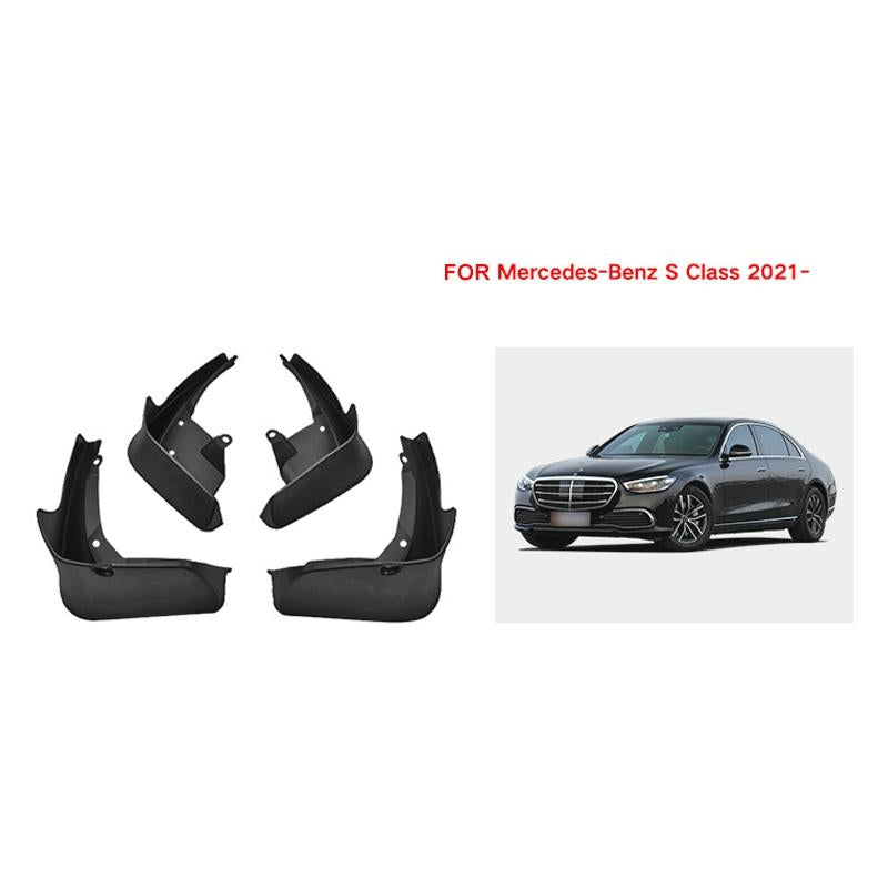 For Mercedes-Benz S-Class 2022 4Pcs / Set Car Auto Soft Plastic Splash Flaps Fender Guard 3