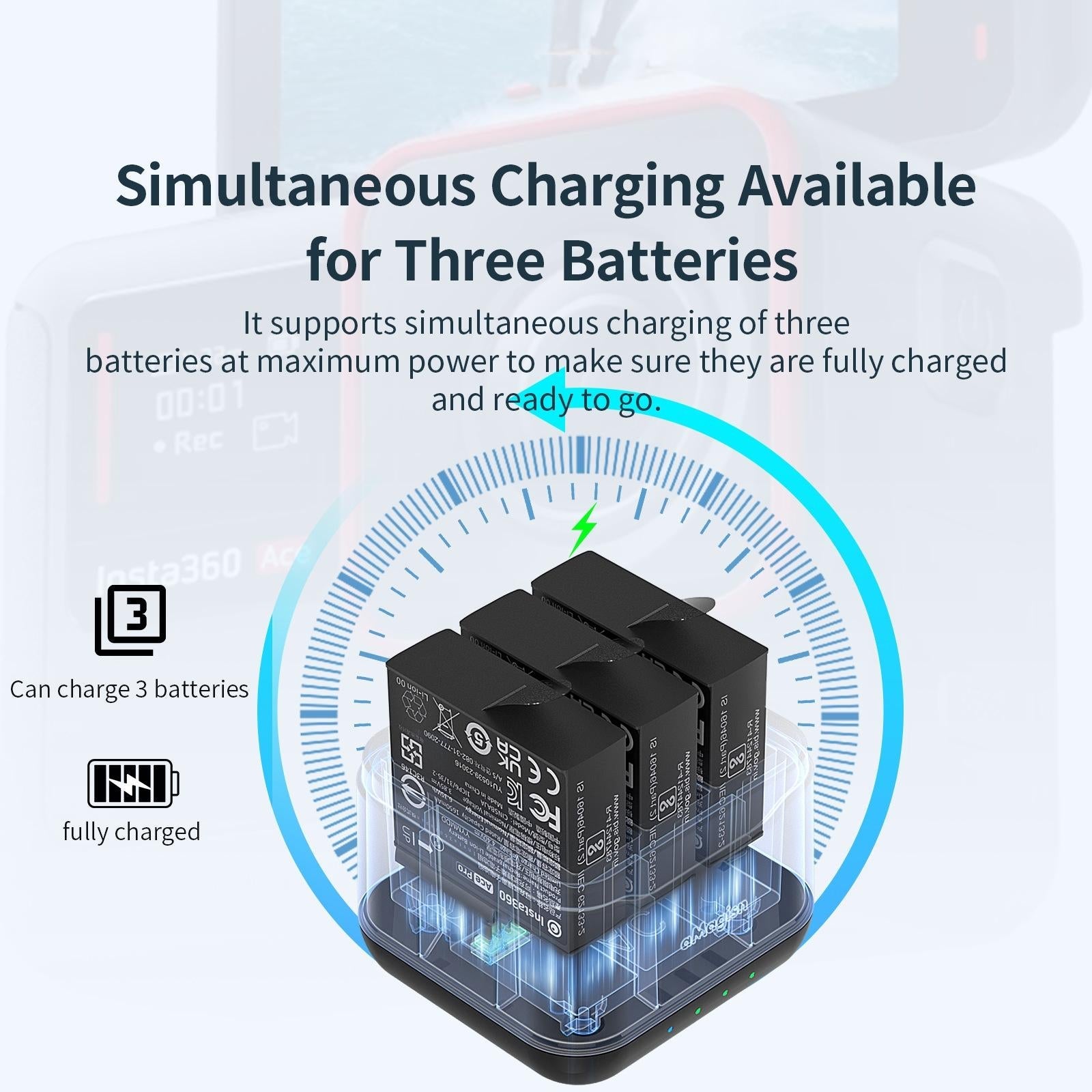 3-slot Battery Charger Hub for Magisn - Compact & Efficient 6