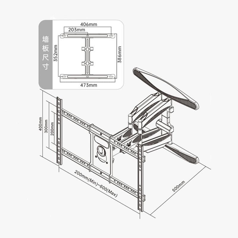 Swivel Tv Wall Mount for 55-85 Led / Lcd - All-moving Cantilever Design 4