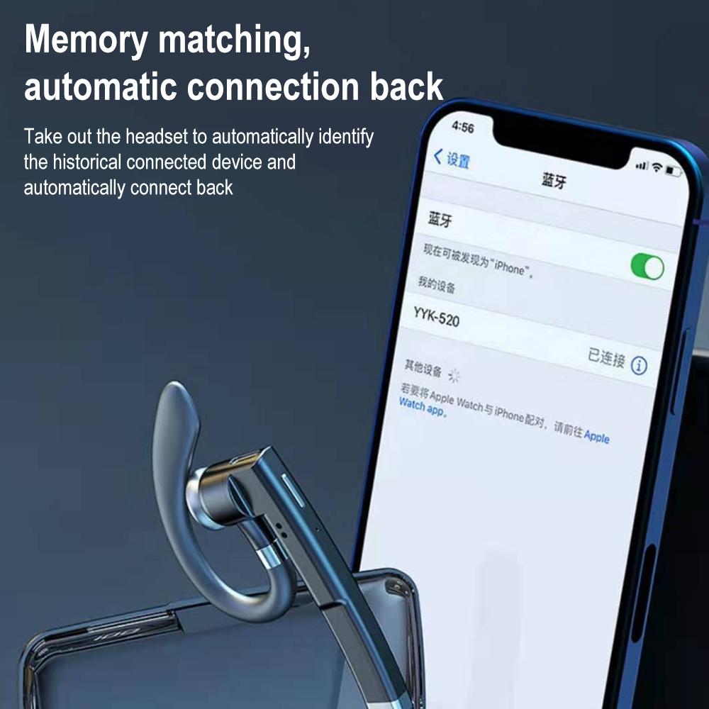 Wireless Bluetooth Earphone with Noise Cancelling & Rotatable Earhook - Charging Box & Digital Display 8