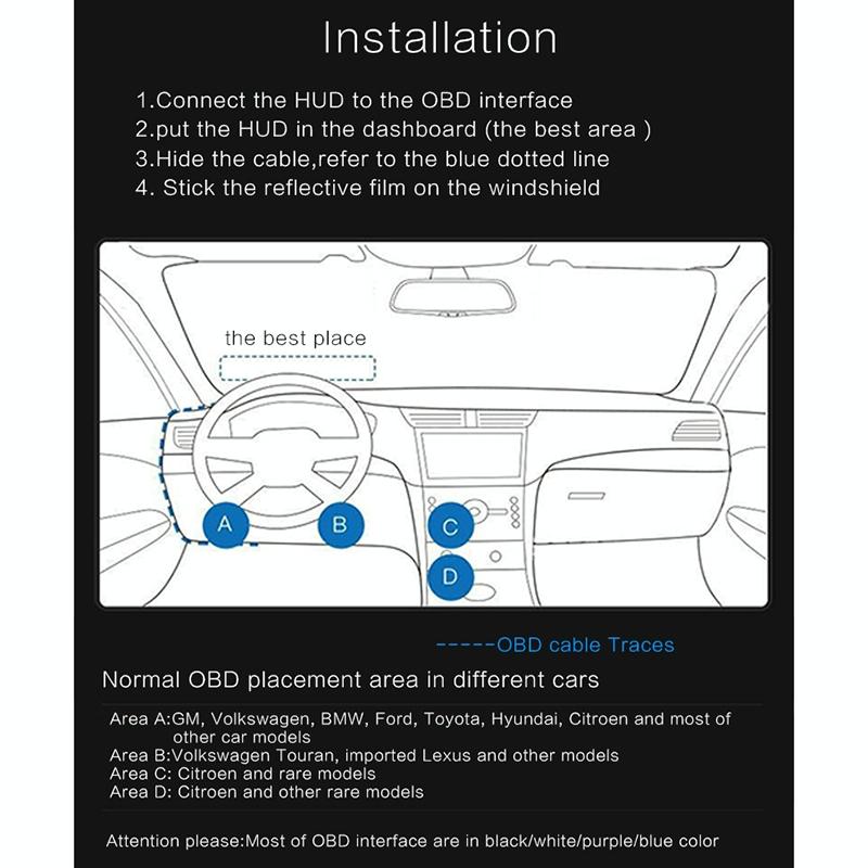 4 Inch Obd2 Head Up Display Car Speed Revolving Speed Fuel Consumption Fault Code Detection & Elimination 6