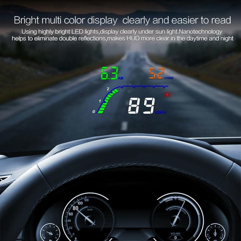 4 Inch Obd2 Head Up Display Car Speed Revolving Speed Fuel Consumption Fault Code Detection & Elimination 13