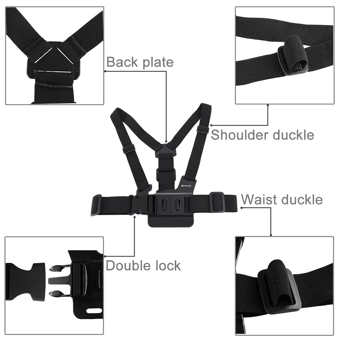 Universal Body Mount Belt for Action Cameras with j Hook and Long Screw 6