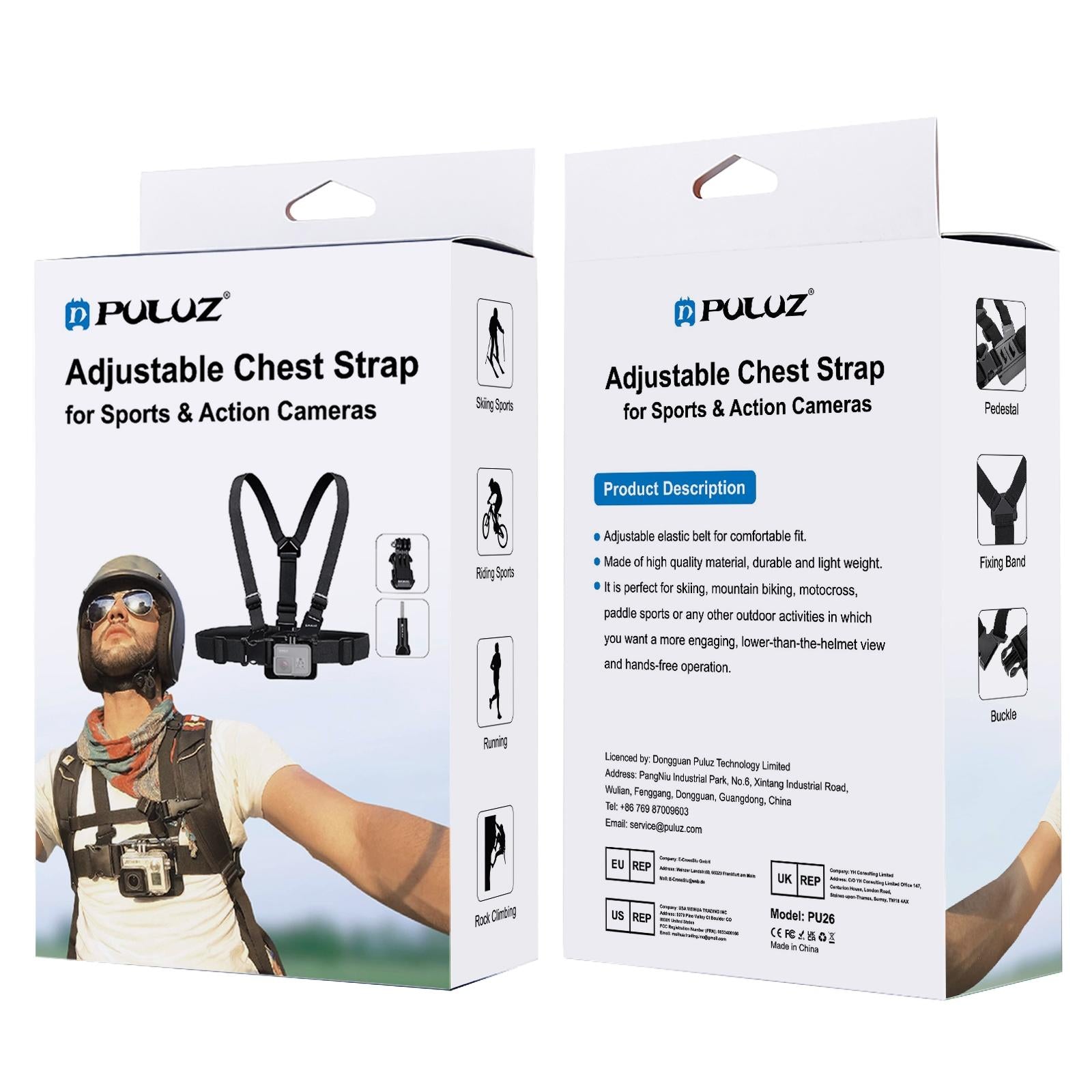 Universal Body Mount Belt for Action Cameras with j Hook and Long Screw 8