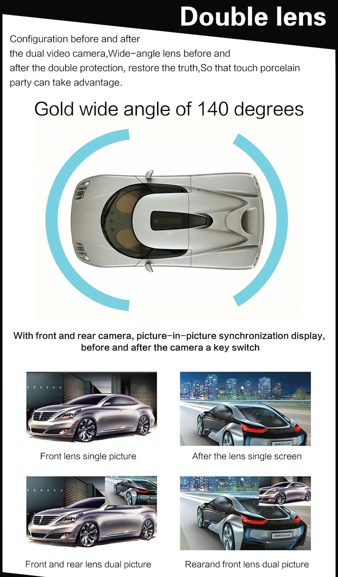 4.3 Dual Camera Vehicle Dvr with Full Hd 1080p Display 4