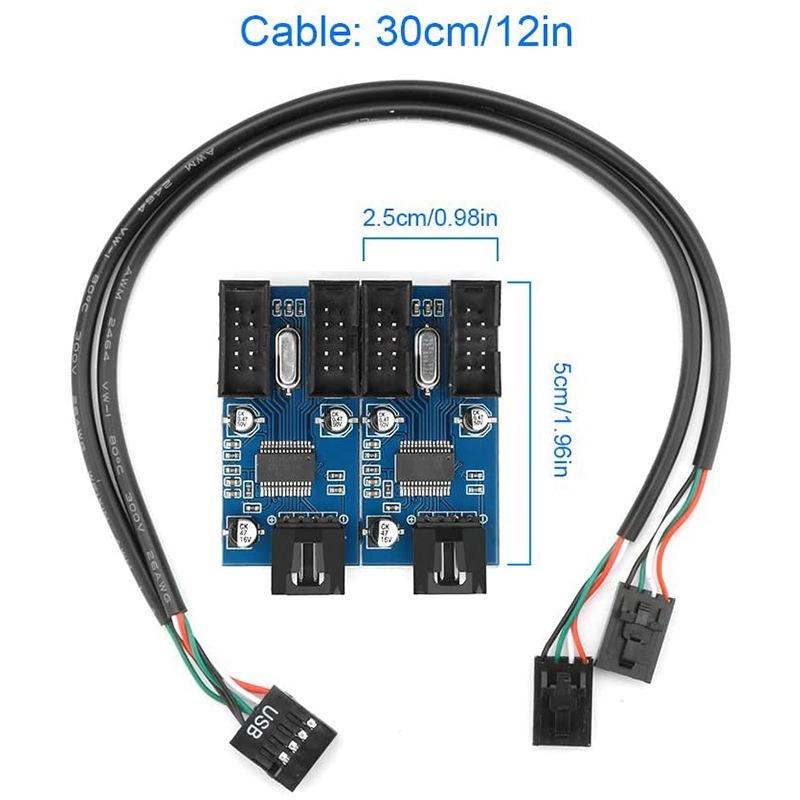 9-Pin Usb2.0 Hub Adapter 4-Way Splitter 3