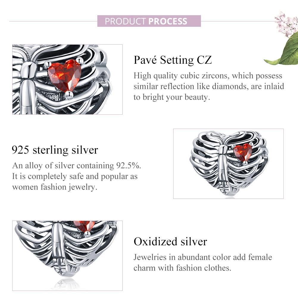 925 Sterling Silver Heart Beads For Diy Bracelets & Necklaces 6