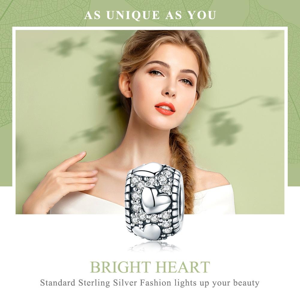 925 Sterling Silver Shiny Heart Beads For Diy Bracelets & Necklaces 4