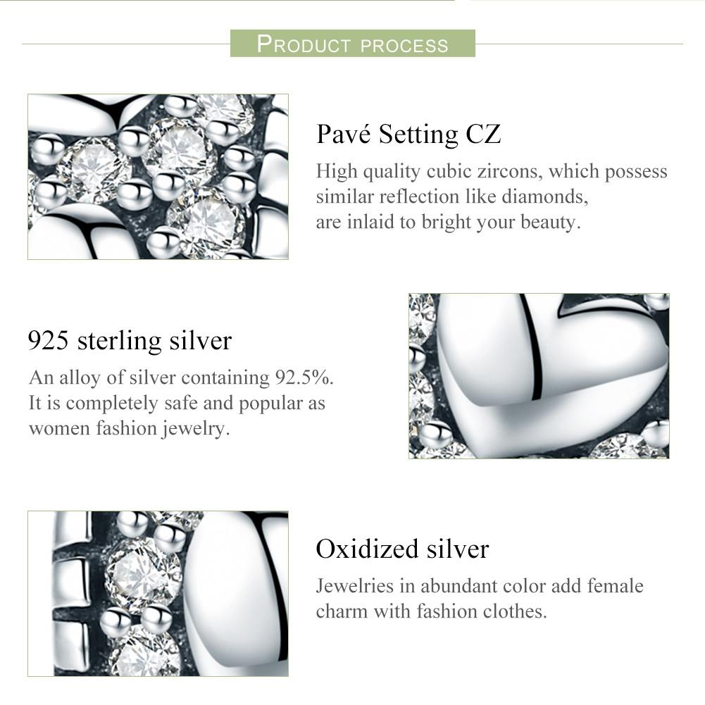 925 Sterling Silver Shiny Heart Beads For Diy Bracelets & Necklaces 5