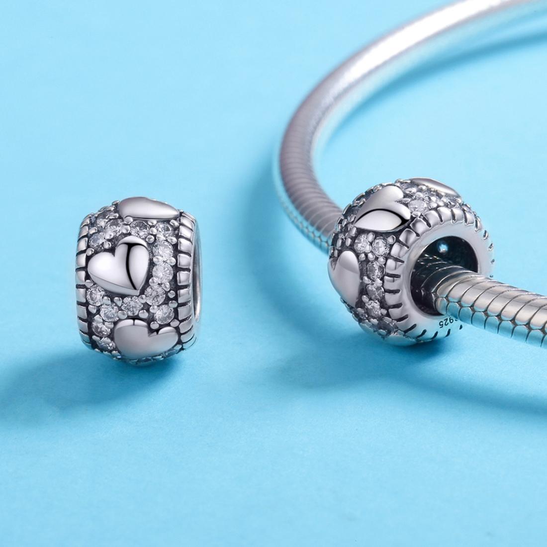 925 Sterling Silver Shiny Heart Beads For Diy Bracelets & Necklaces 7