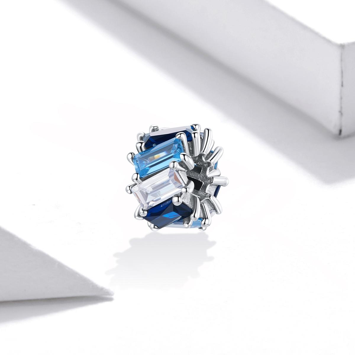 925 Sterling Silver Blue Zircon Cube Beads For Diy Bracelets & Necklaces 3