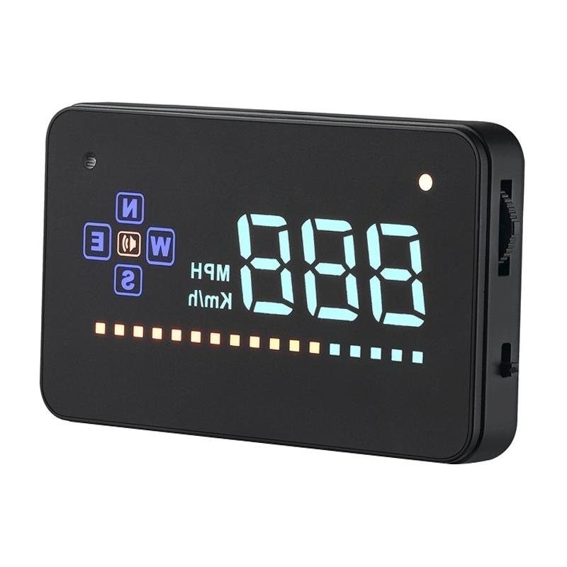 3.5 Inch Gps Car Hud Speed Alarm Compass Km / Miles Black 7