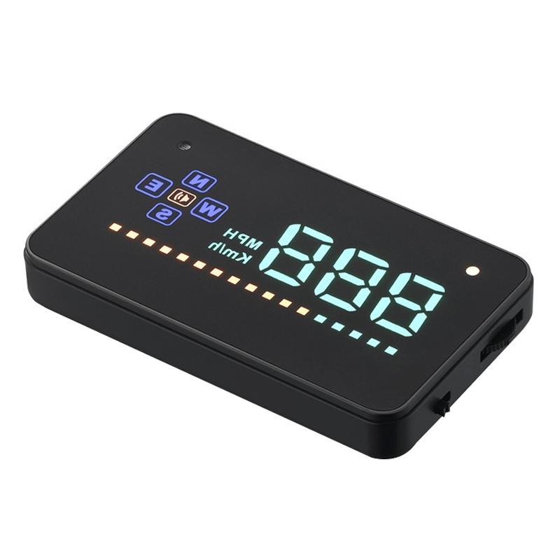 3.5 Inch Gps Car Hud Speed Alarm Compass Km / Miles Black 8