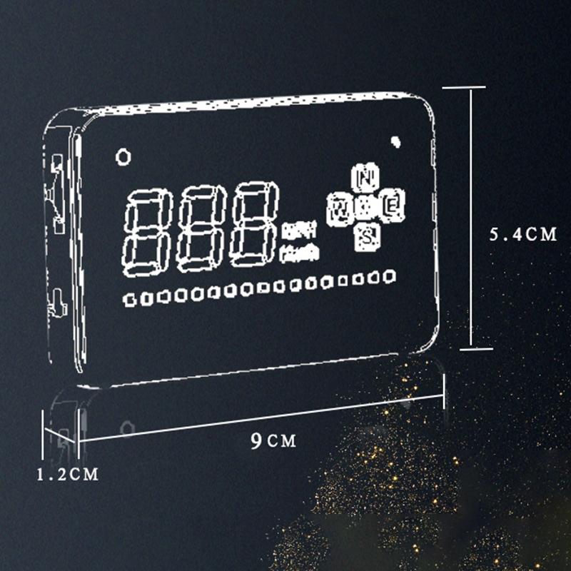 3.5 Inch Gps Car Hud Speed Alarm Compass Km / Miles Black 10