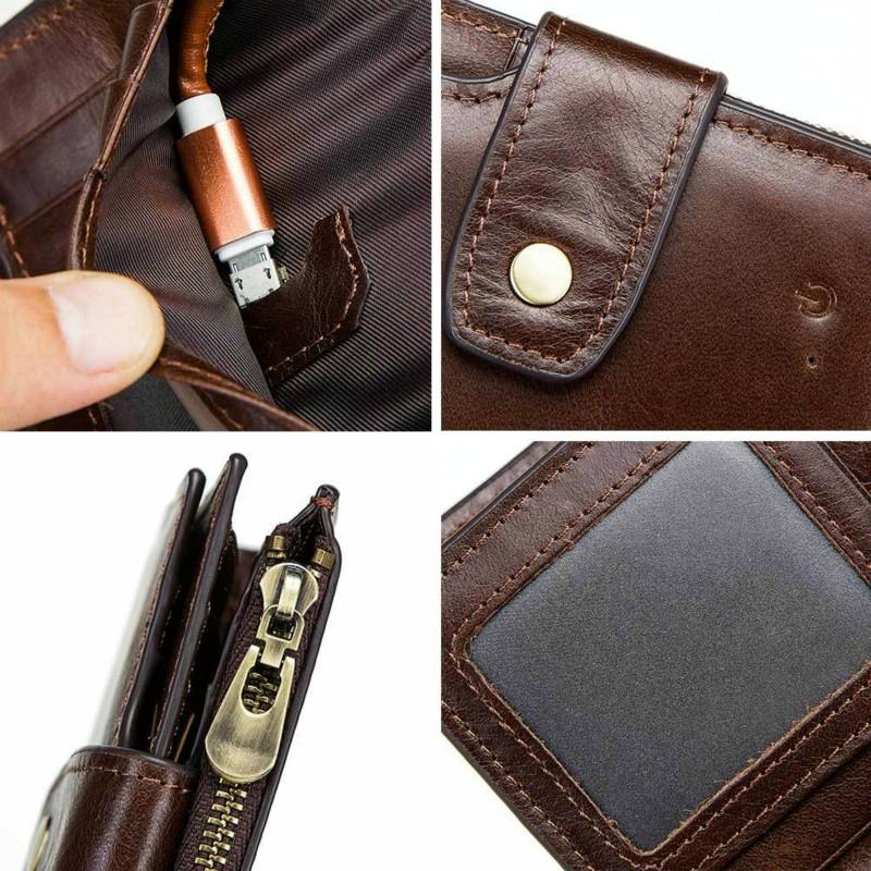Rfid-protected Smart Bluetooth Leather Wallet 7