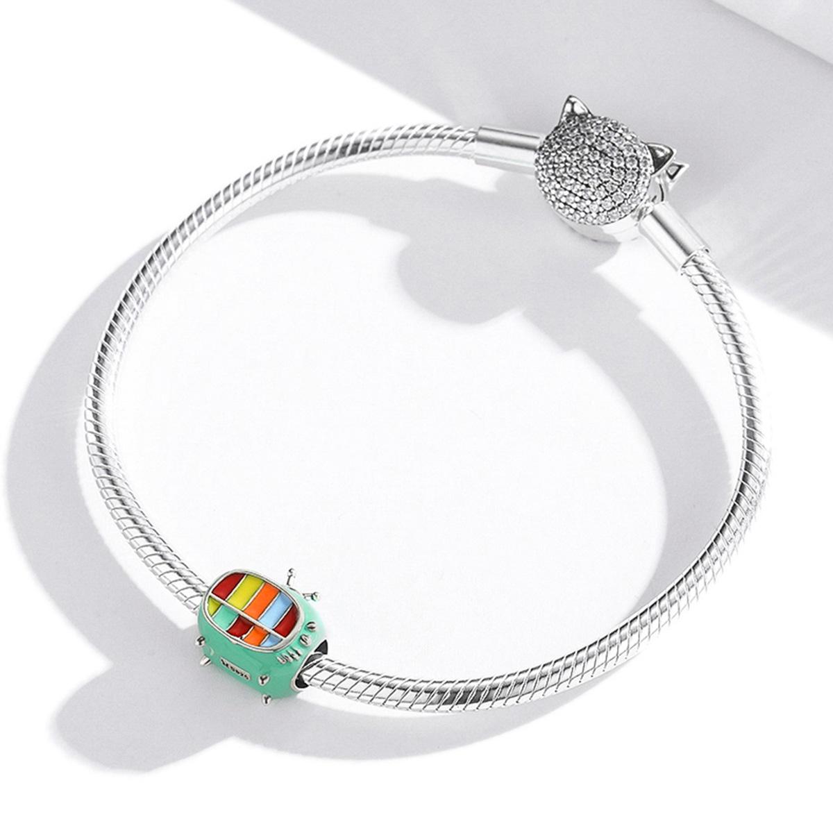 925 Sterling Silver Mini Color Tv Beads For Diy Bracelets & Necklaces 7