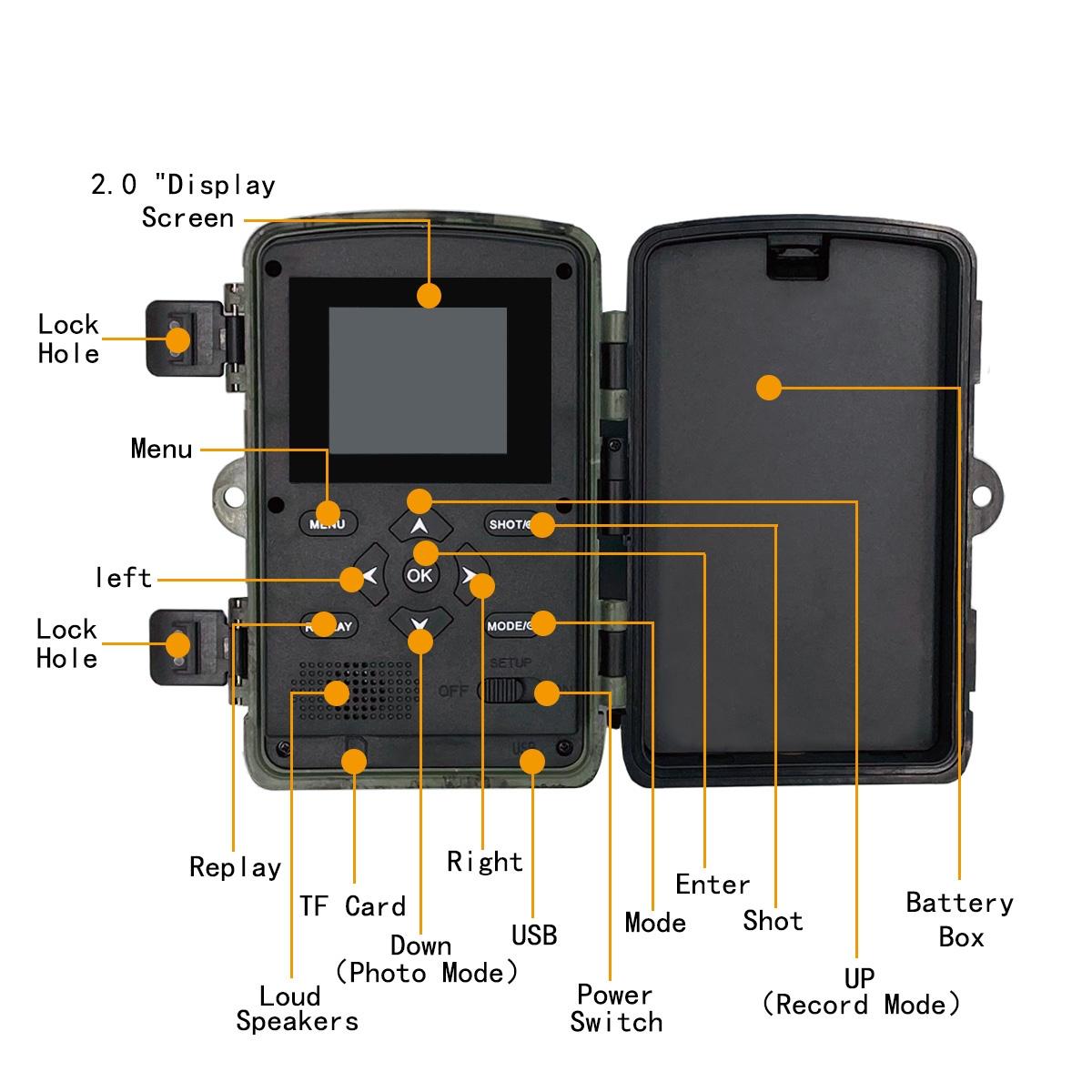 1080p Wifi Infrared Night Vision Hunting Camera with 2 Lcd Screen 6