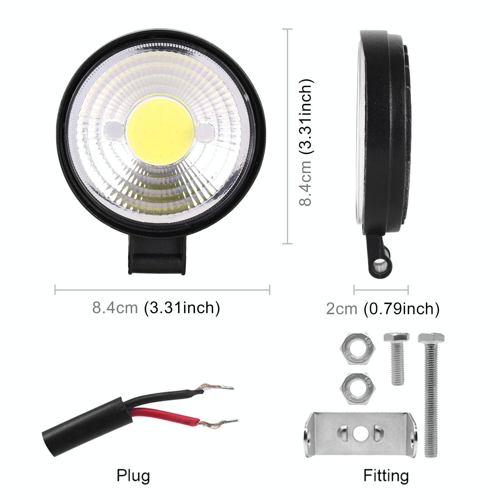 Car Round Work Light With Cob Lamp Beads 3